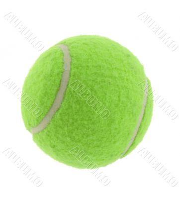tennis ball on pure white background