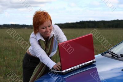 young woman with notebook