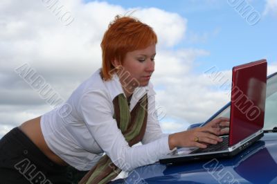 young woman with notebook