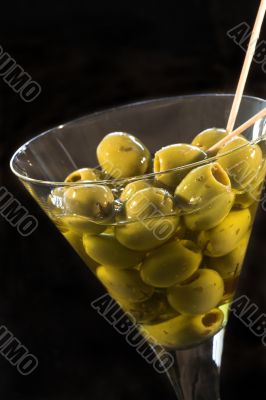 Glass of olives