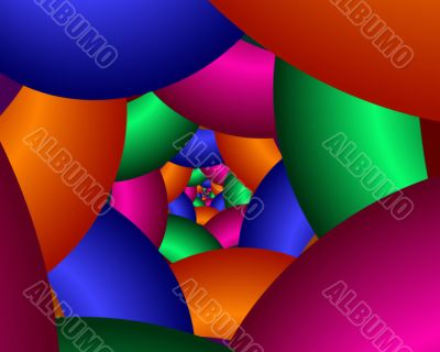Colorful spiraling spheres