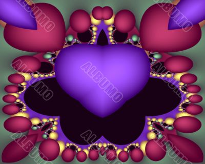 A purple heart frame