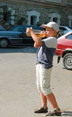 boy drinks water