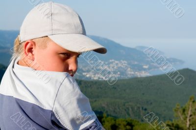 boy against mountains