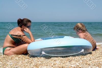 Family on the beach