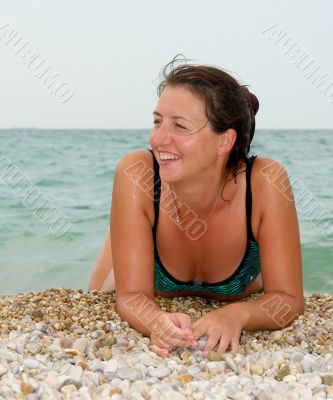 woman against the sea