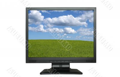 lcd screen with gorgeous landscape