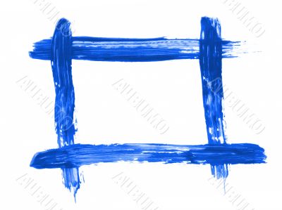 blue painted frame