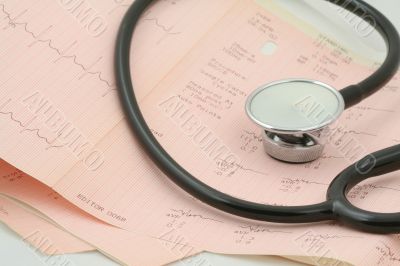 cardiological tests with stethoscope