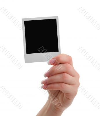 hand with photo frame
