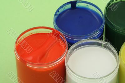 multicolored paint pots