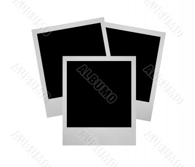 stack of photo frames against white