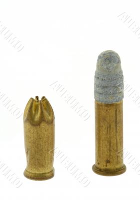 two bullets on white