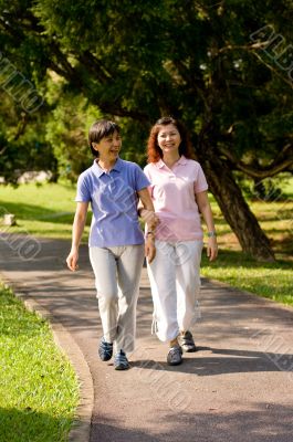 Women Walking Outside