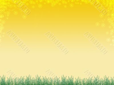 Background with grass and flowers