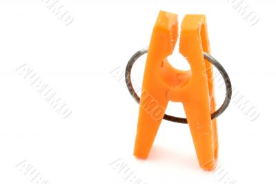 orange clothes peg