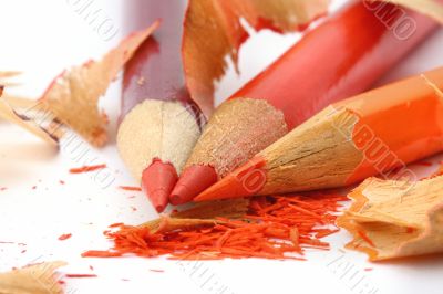 sharpening colored pencils