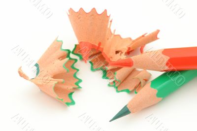 sharpening colored pencils