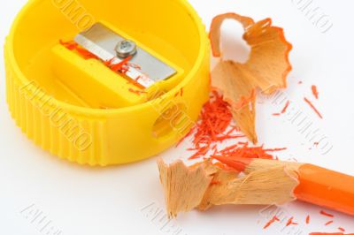 sharpening colored pencils