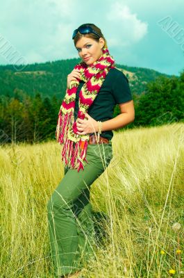 Woman and Mouintain Outdoors