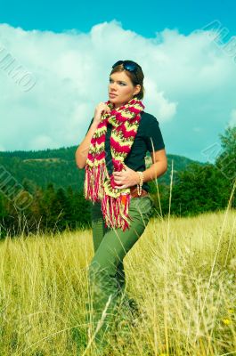 Woman and Mouintain Outdoors