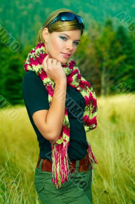 Woman and Mouintain Outdoors
