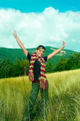 Woman and Mouintain Outdoors