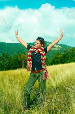 Woman and Mouintain Outdoors