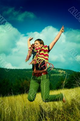 Woman and Mouintain Outdoors