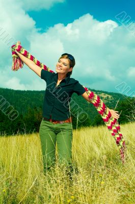 Woman and Mouintain Outdoors
