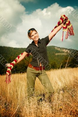 Woman and Mouintain Outdoors