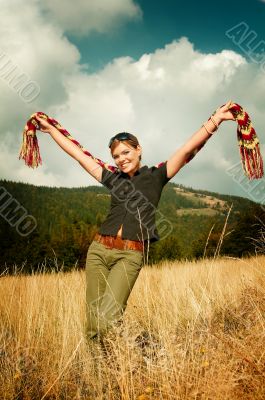 Woman and Mouintain Outdoors