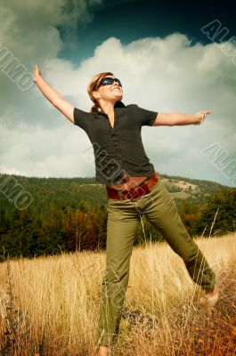 Woman and Mouintain Outdoors
