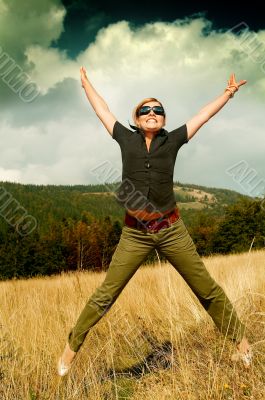 Woman and Mouintain Outdoors