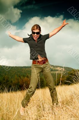 Woman and Mouintain Outdoors