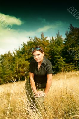 Woman and Mouintain Outdoors
