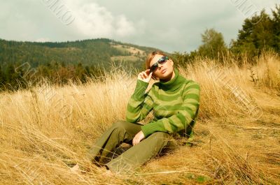 Woman Mountains Outdoors