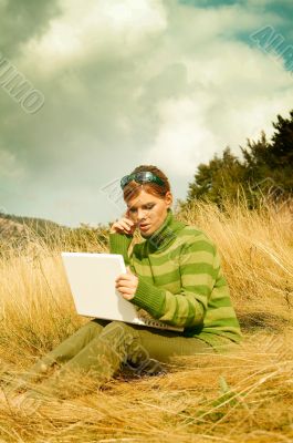 Woman Mountains Outdoors