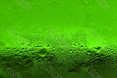 waterdrops on green glass