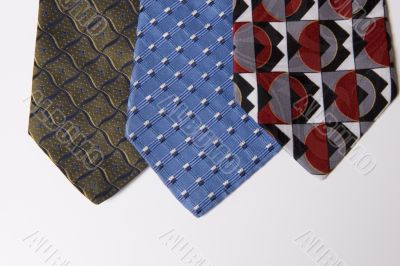 ties over white
