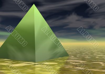 golden green pyramid