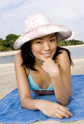 Relaxing On Beach