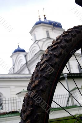 Russian church and bike