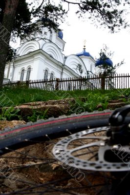 Russian church and bike