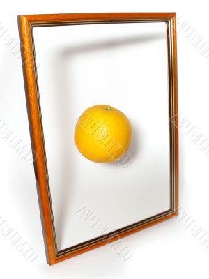 orange and wooden frame