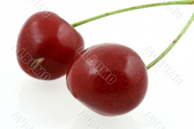 sweet cheries on white