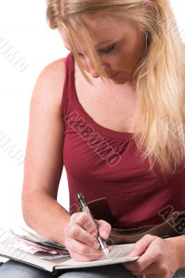 Woman doing her admininstration