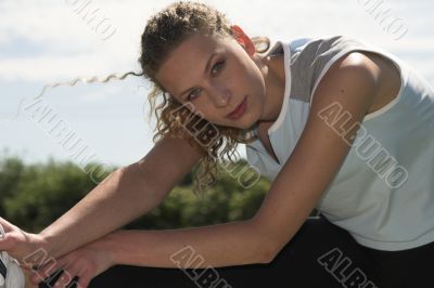 Woman doing stretch exercise