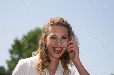 Happy businesswoman