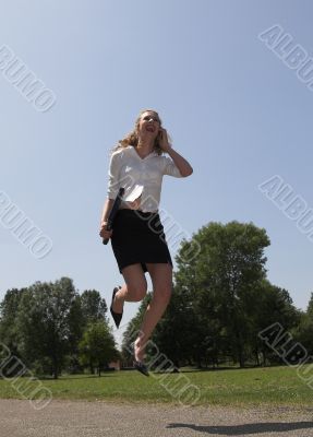 Jumping for joy